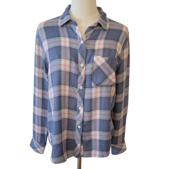 Rails Indigo Berry Plaid Flannel Shirt Size Small - Picture 2 of 5